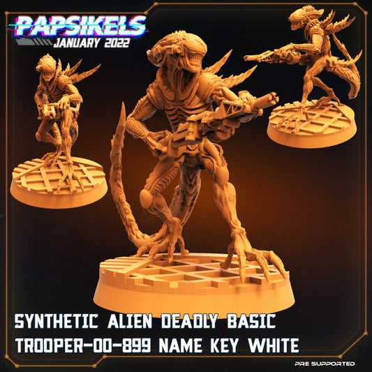 Synthetic Alien Deadly Basic Trooper-00-899 Name Key White