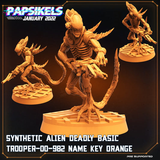 Synthetic Alien Deadly Basic Trooper-00-982 Name Key Orange