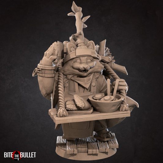 Tanuki, Ramen Stand Owner (Medium) - Tabletop Figure for Dungeons & Dragons, DnD, Pathfinder RPGs, TTRPG