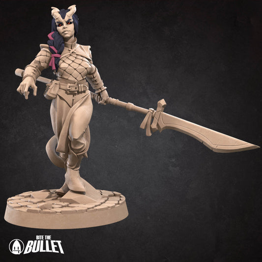 Tiefling Fighter (Medium) - Tabletop Figure for Dungeons & Dragons, DnD, Pathfinder RPGs, TTRPG