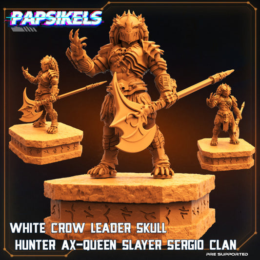 White Crow Leader Skull Hunter Ax Queen Slayer Sergio Clan