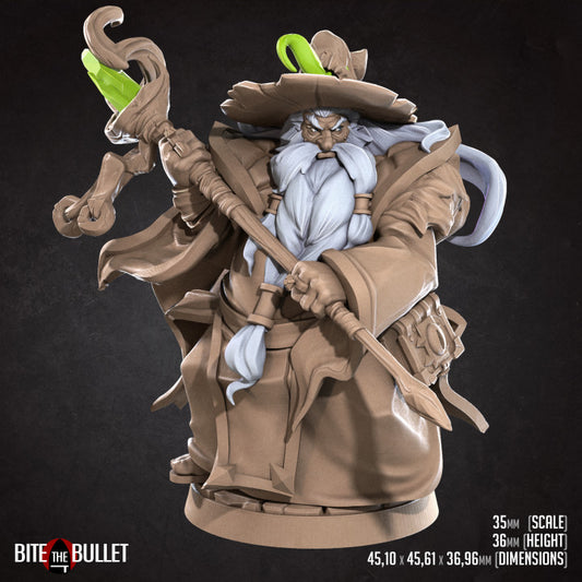 Myrmic Emrys, The Chunky Wizard (Medium) - Tabletop Figure for Dungeons & Dragons, DnD, Pathfinder RPGs, TTRPG
