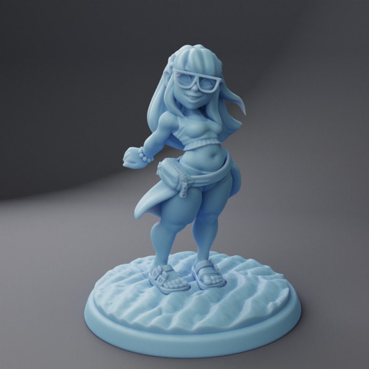 Bernadette The Gnome Beachgoer (Medium) - Tabletop Figure for Dungeons & Dragons, DnD, Pathfinder RPGs, TTRPG