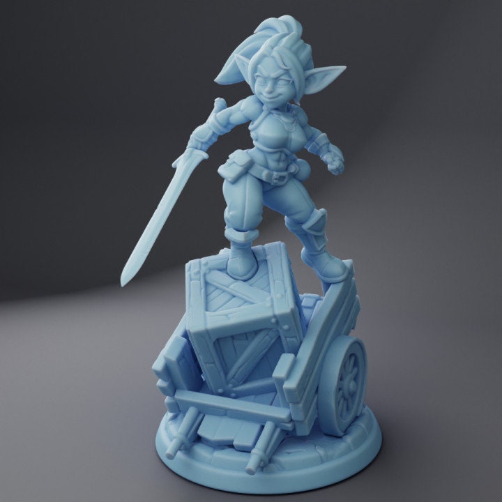 Blix, The Goblin Fighter Action Pose (Medium) - Tabletop Figure for Dungeons & Dragons, DnD, Pathfinder RPGs, TTRPG