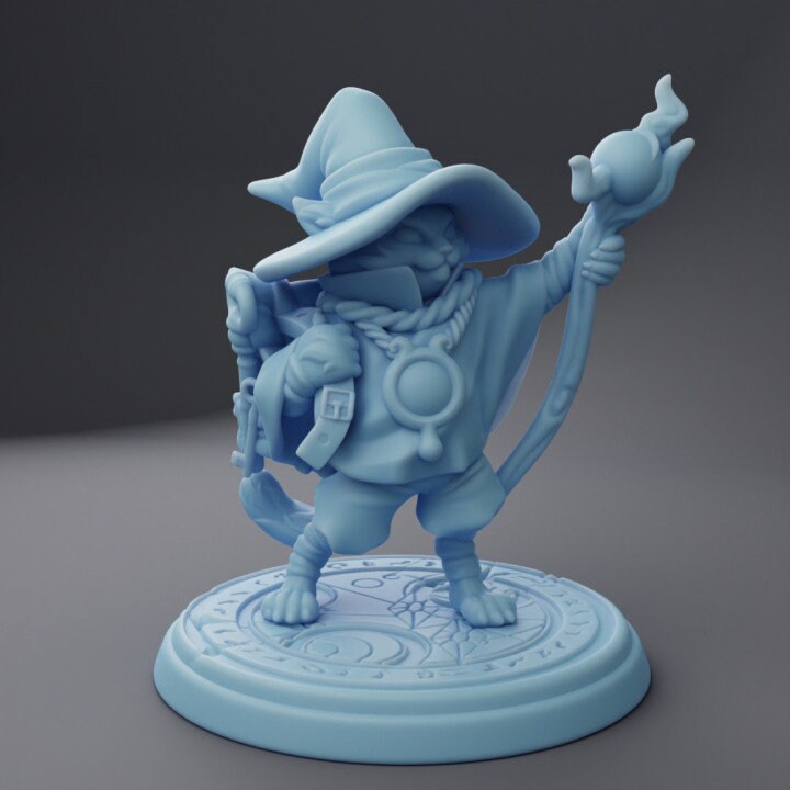 Callum The Tabaxi Wizard (Medium) - Tabletop Figure for Dungeons & Dragons, DnD, Pathfinder RPGs, TTRPG