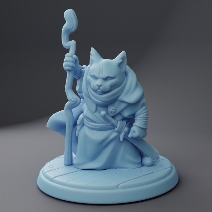 Cat Hermit (Medium) - Tabletop Figure for Dungeons & Dragons, DnD, Pathfinder RPGs, TTRPG