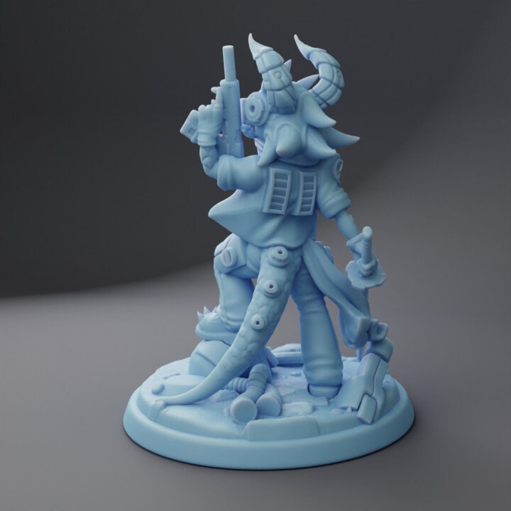 Cyberpunk Kobold (Medium) - Tabletop Figure for Dungeons & Dragons, DnD, Pathfinder RPGs, TTRPG