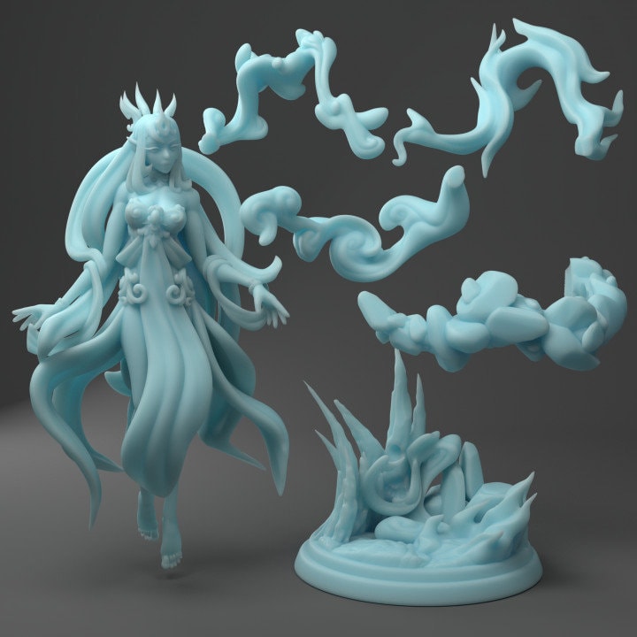 Elmyth The Genasi Queen - Tabletop Figure for Dungeons & Dragons, DnD, Pathfinder RPGs, TTRPG