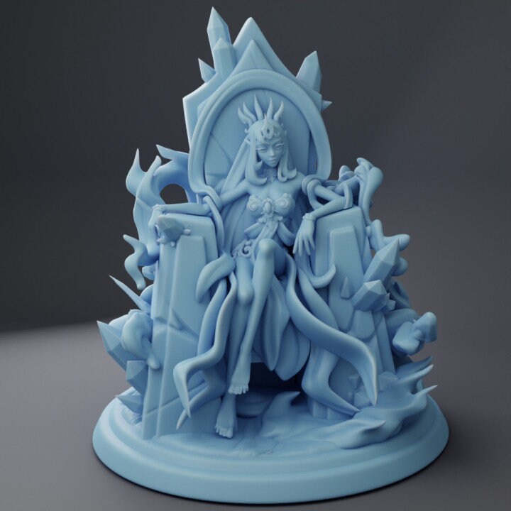 Elmyth, Genasi Queen - Throned (Large) - Tabletop Figure for Dungeons & Dragons, DnD, Pathfinder RPGs, TTRPG