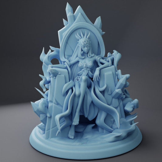 Elmyth, Genasi Queen - Throned - Tabletop Figure for Dungeons & Dragons, DnD, Pathfinder RPGs, TTRPG