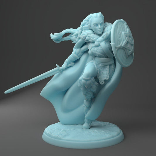 Hilde, The Shieldmaiden (Medium) - Tabletop Figure for Dungeons & Dragons, DnD, Pathfinder RPGs, TTRPG