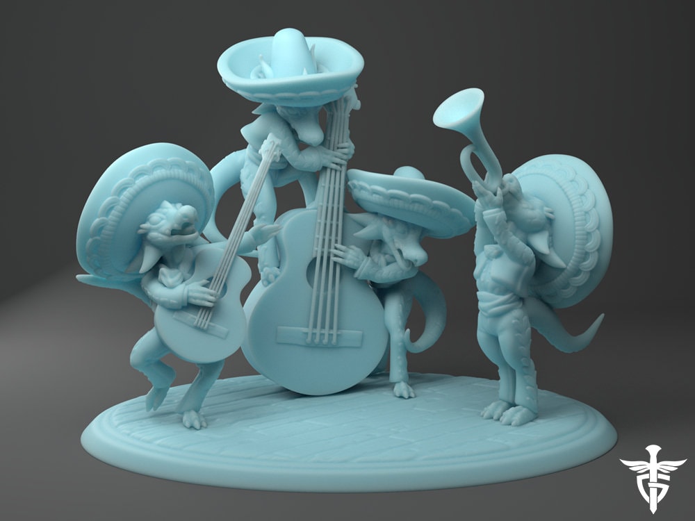 Kobold Mariachi Band - Little Cayenne Peppers (Large) - Tabletop Figure for Dungeons & Dragons, DnD, Pathfinder RPGs, TTRPG