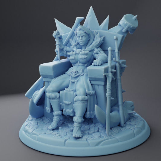 Orc Queen - Throned (Large) - Tabletop Figure for Dungeons & Dragons, DnD, Pathfinder RPGs, TTRPG