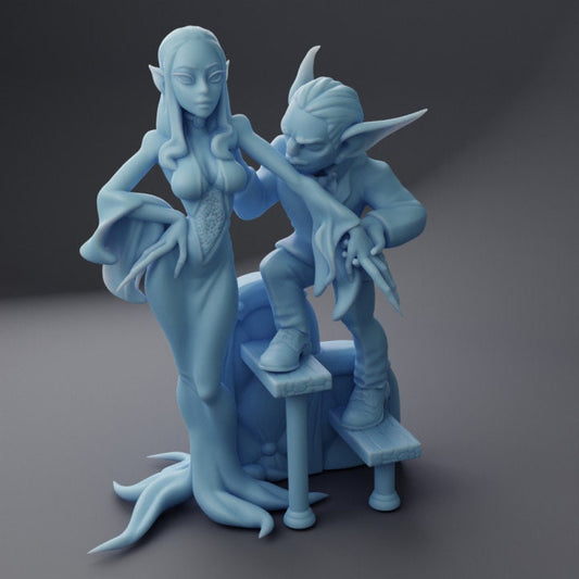 Evves Family Couple (Large) - Tabletop Figure for Dungeons & Dragons, DnD, Pathfinder RPGs, TTRPG