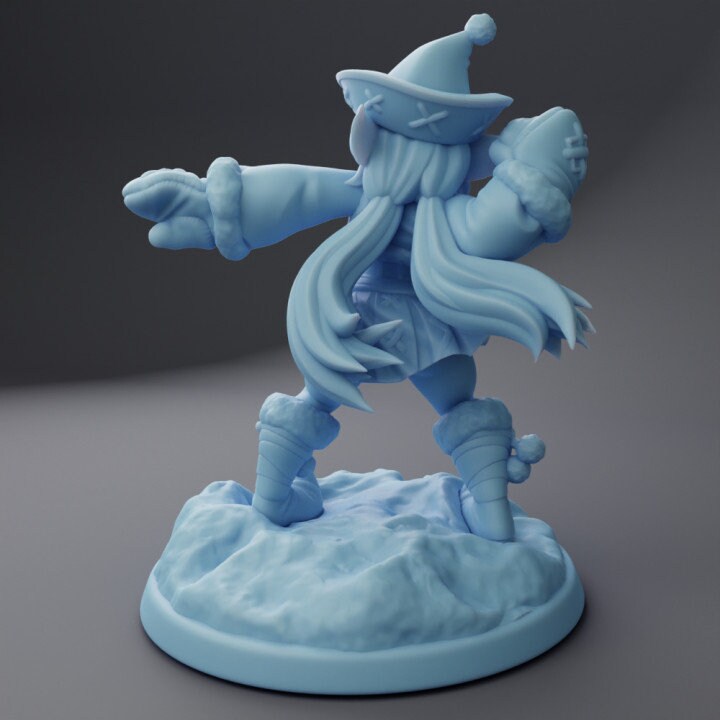 Risbeth Goblin Snowball Thrower (Medium) - Tabletop Figure for Dungeons & Dragons, DnD, Pathfinder RPGs, TTRPG