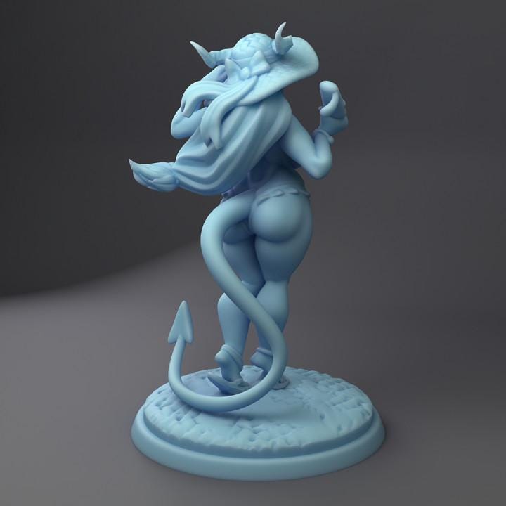 Summertime Succubus (Medium) - Tabletop Figure for Dungeons & Dragons, DnD, Pathfinder RPGs, TTRPG