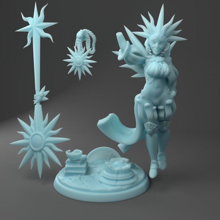 Sun Cleric Devotee (Medium) - Tabletop Figure for Dungeons & Dragons, DnD, Pathfinder RPGs, TTRPG