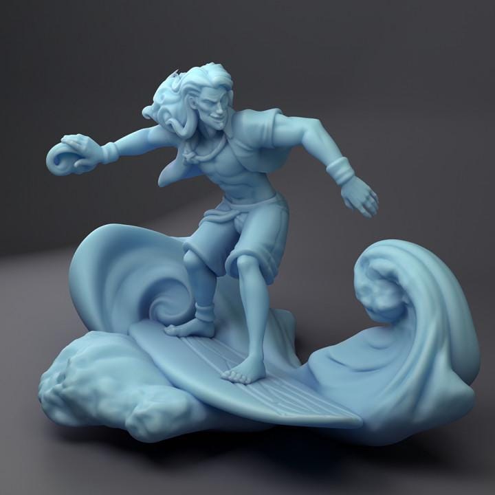 Surfer Wizard (Medium) - Tabletop Figure for Dungeons & Dragons, DnD, Pathfinder RPGs, TTRPG