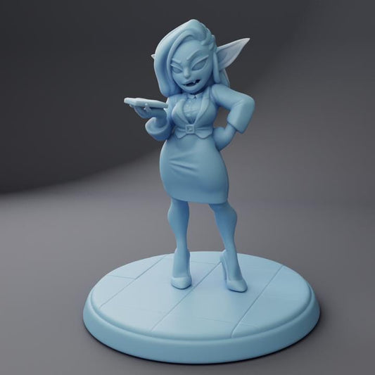 Trixli, Goblin Business Woman (Medium) - Tabletop Figure for Dungeons & Dragons, DnD, Pathfinder RPGs, TTRPG