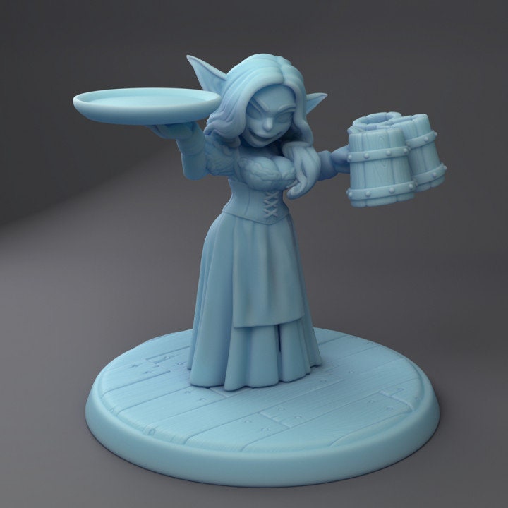 Bella The Goblin Waitress (Medium) - Tabletop Figure for Dungeons & Dragons, DnD, Pathfinder RPGs, TTRPG