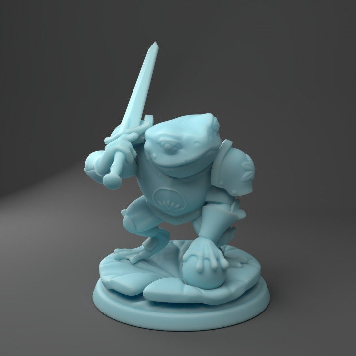 Bogart, The Frog Knight (Medium) - Tabletop Figure for Dungeons & Dragons, DnD, Pathfinder RPGs, TTRPG