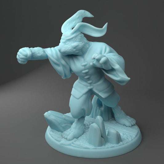 Bun-lee, Rabbitfolk Monk (Medium) - Tabletop Figure for Dungeons & Dragons, DnD, Pathfinder RPGs, TTRPG