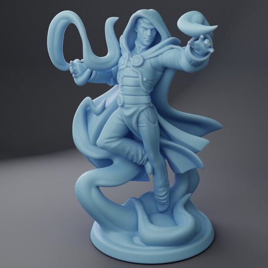 L, The Blue Wizard (Medium) - Tabletop Figure for Dungeons & Dragons, DnD, Pathfinder RPGs, TTRPG