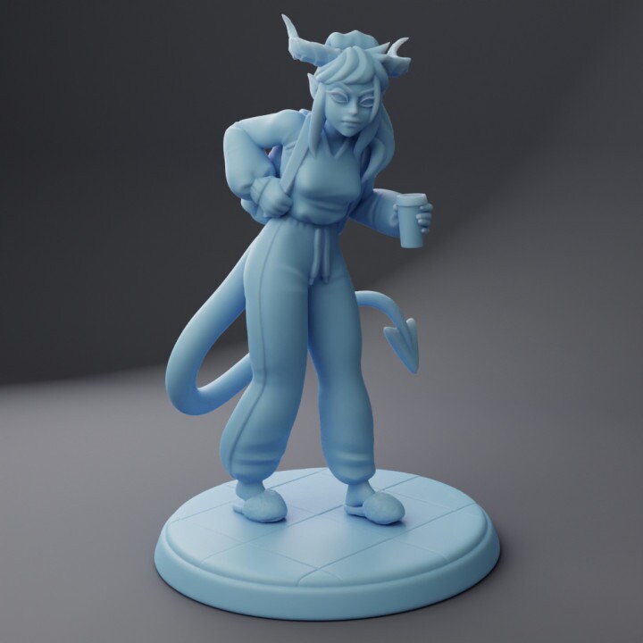 Macy, The Tired Student Succubus (Medium) - Tabletop Figure for Dungeons & Dragons, DnD, Pathfinder RPGs, TTRPG