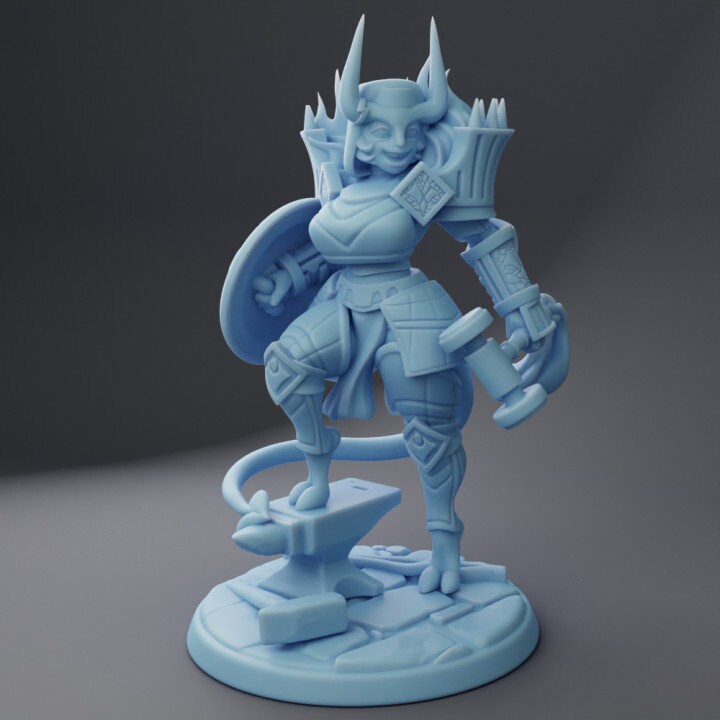 Dahlia, The Tielfing Forge Cleric (Medium) - Tabletop Figure for Dungeons & Dragons, DnD, Pathfinder RPGs, TTRPG