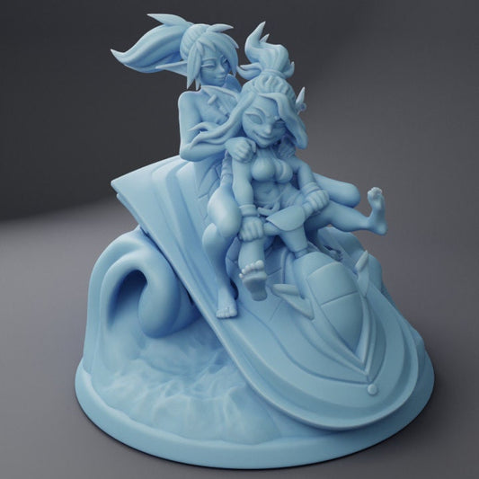 Jane And Barb Jetski (Large) - Tabletop Figure for Dungeons & Dragons, DnD, Pathfinder RPGs, TTRPG