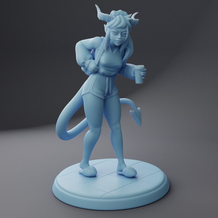 Macy, The Tired Student Succubus (Medium) - Tabletop Figure for Dungeons & Dragons, DnD, Pathfinder RPGs, TTRPG