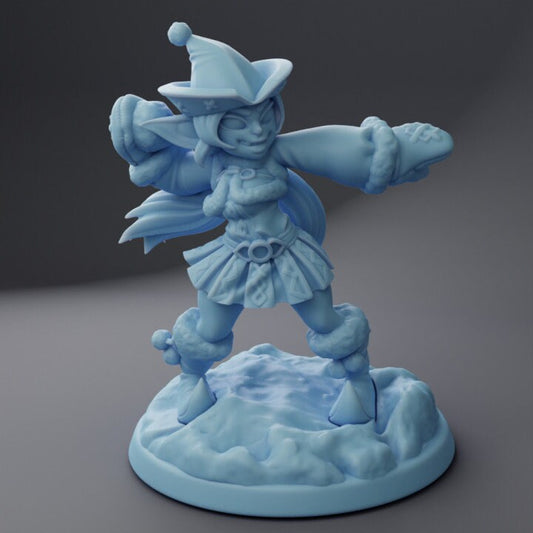 Risbeth Goblin Snowball Thrower (Medium) - Tabletop Figure for Dungeons & Dragons, DnD, Pathfinder RPGs, TTRPG