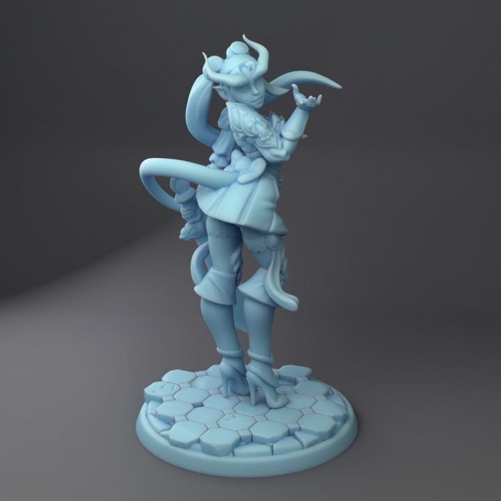 Sailor Glyth - Tielfing Magical Girl (Medium) - Tabletop Figure for Dungeons & Dragons, DnD, Pathfinder RPGs, TTRPG