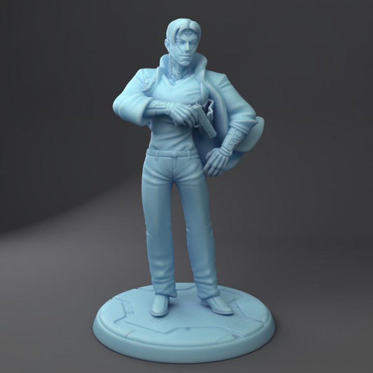 Sonny, Synth Detective (Medium) - Tabletop Figure for Dungeons & Dragons, DnD, Pathfinder RPGs, TTRPG