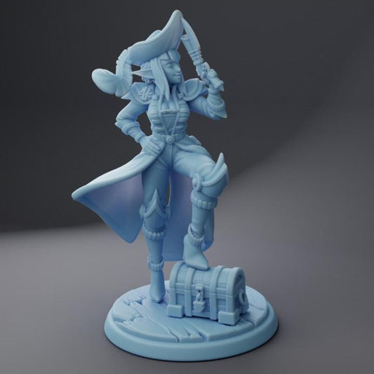 Starlina, Space-Elf Pirate (Medium) - Tabletop Figure for Dungeons & Dragons, DnD, Pathfinder RPGs, TTRPG