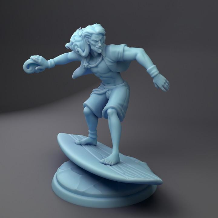 Surfer Wizard (Medium) - Tabletop Figure for Dungeons & Dragons, DnD, Pathfinder RPGs, TTRPG