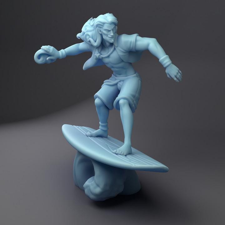 Surfer Wizard (Medium) - Tabletop Figure for Dungeons & Dragons, DnD, Pathfinder RPGs, TTRPG