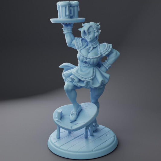 Tavern Maid Orc (Medium) - Tabletop Figure for Dungeons & Dragons, DnD, Pathfinder RPGs, TTRPG