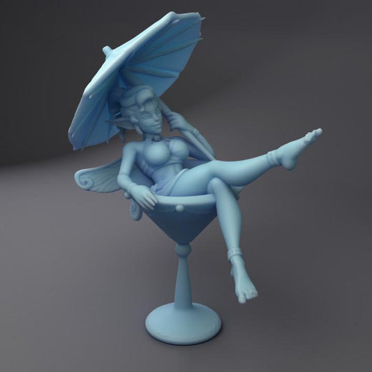 Tini Matrini, the drink fairy (Tiny) - Tabletop Figure for Dungeons & Dragons, DnD, Pathfinder RPGs, TTRPG