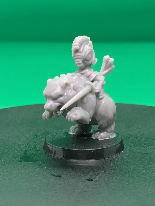 Bear Soldier Lance (Medium) - Tabletop Figure for Dungeons & Dragons, DnD, Pathfinder RPGs, TTRPG