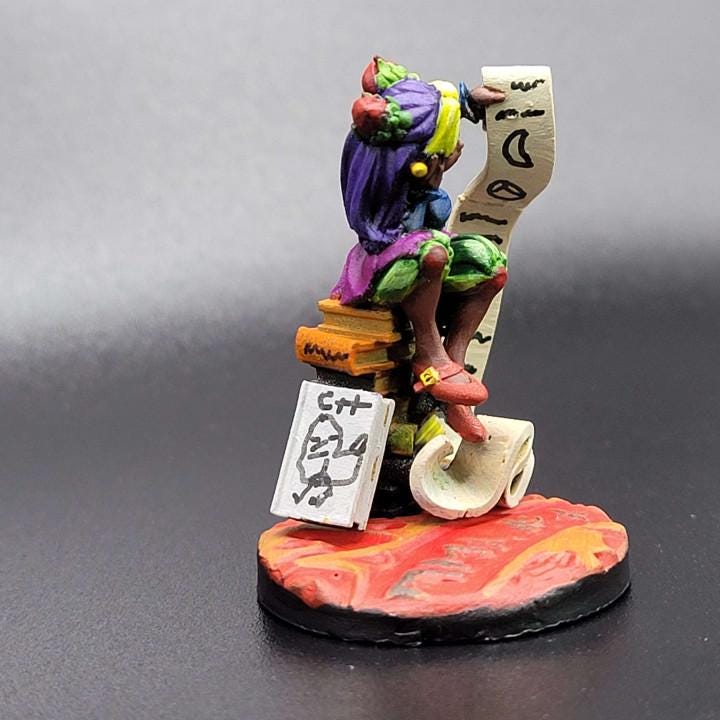 Brittle Brackle, Gnome Poet (Medium) - Tabletop Figure for Dungeons & Dragons, DnD, Pathfinder RPGs, TTRPG