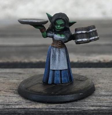 Bella The Goblin Waitress (Medium) - Tabletop Figure for Dungeons & Dragons, DnD, Pathfinder RPGs, TTRPG