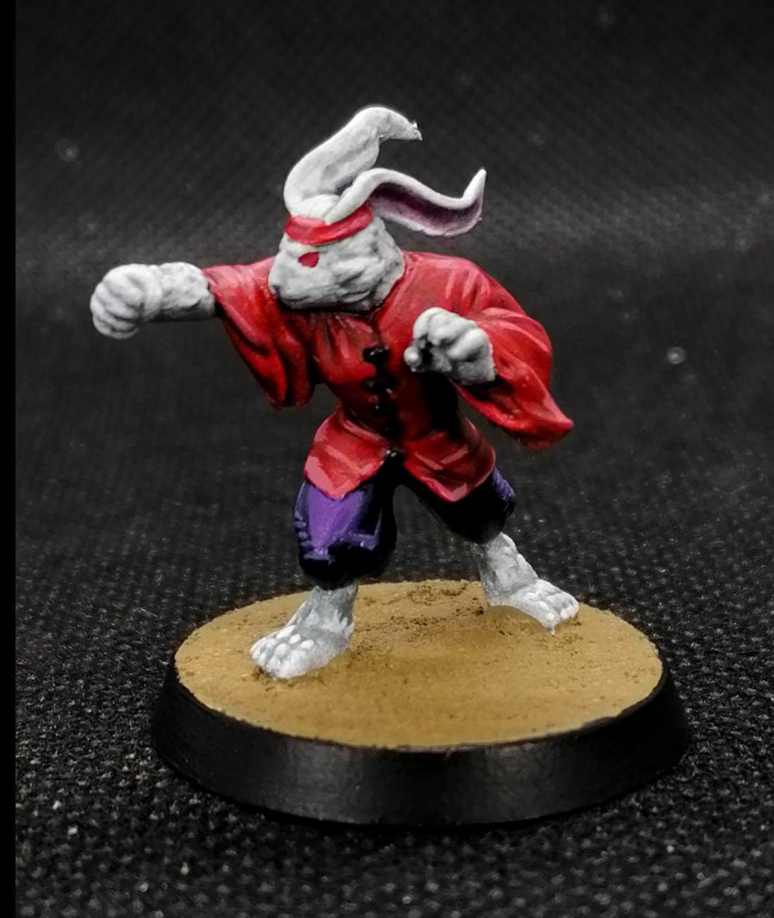 Bun-lee, Rabbitfolk Monk (Medium) - Tabletop Figure for Dungeons & Dragons, DnD, Pathfinder RPGs, TTRPG