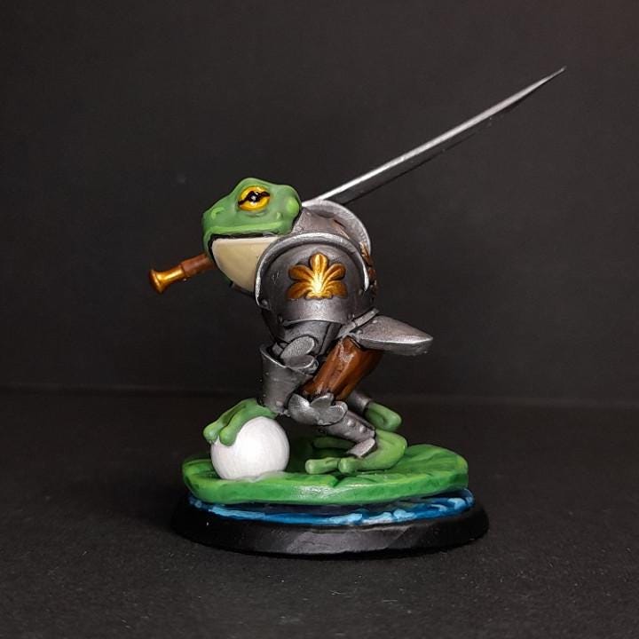 Bogart, The Frog Knight (Medium) - Tabletop Figure for Dungeons & Dragons, DnD, Pathfinder RPGs, TTRPG