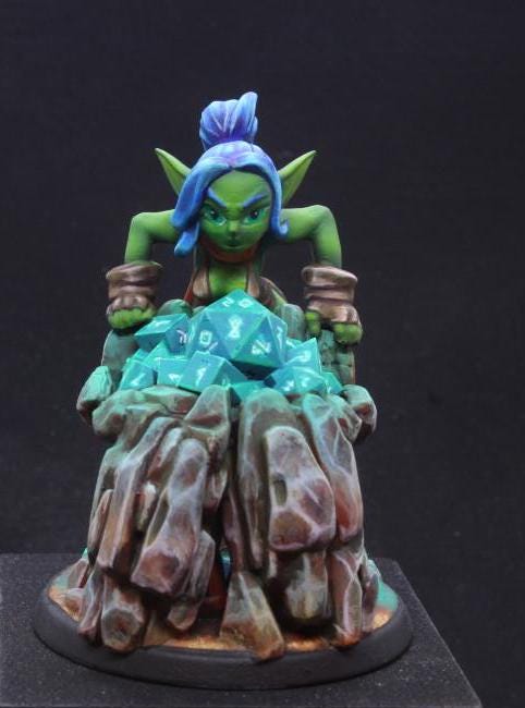 Dice Goblin (Medium) - Tabletop Figure for Dungeons & Dragons, DnD, Pathfinder RPGs, TTRPG