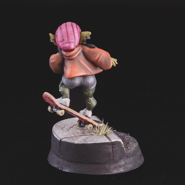 Jane The Goblin Skateboarder (Medium) - Tabletop Figure for Dungeons & Dragons, DnD, Pathfinder RPGs, TTRPG