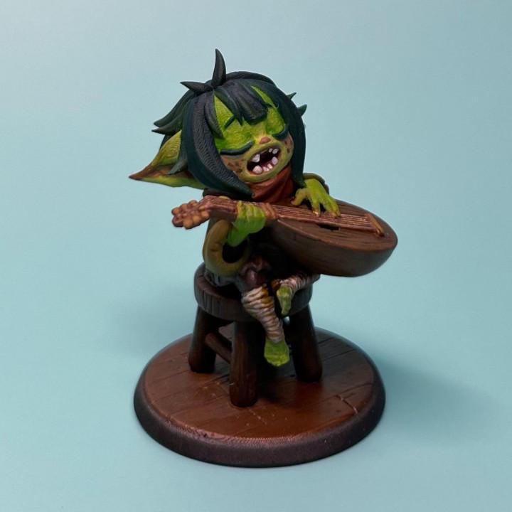 Gaz, The Goblin Bard (Medium) - Tabletop Figure for Dungeons & Dragons, DnD, Pathfinder RPGs, TTRPG