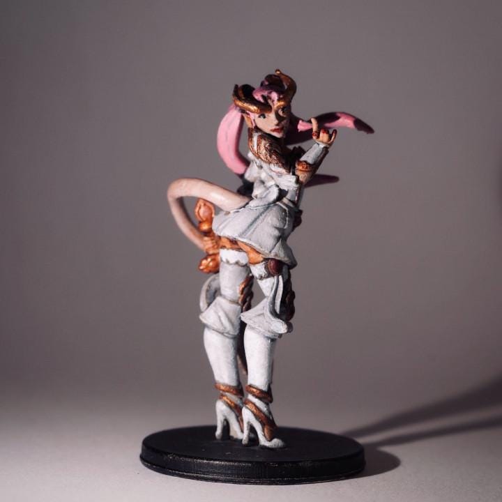 Sailor Glyth - Tielfing Magical Girl (Medium) - Tabletop Figure for Dungeons & Dragons, DnD, Pathfinder RPGs, TTRPG