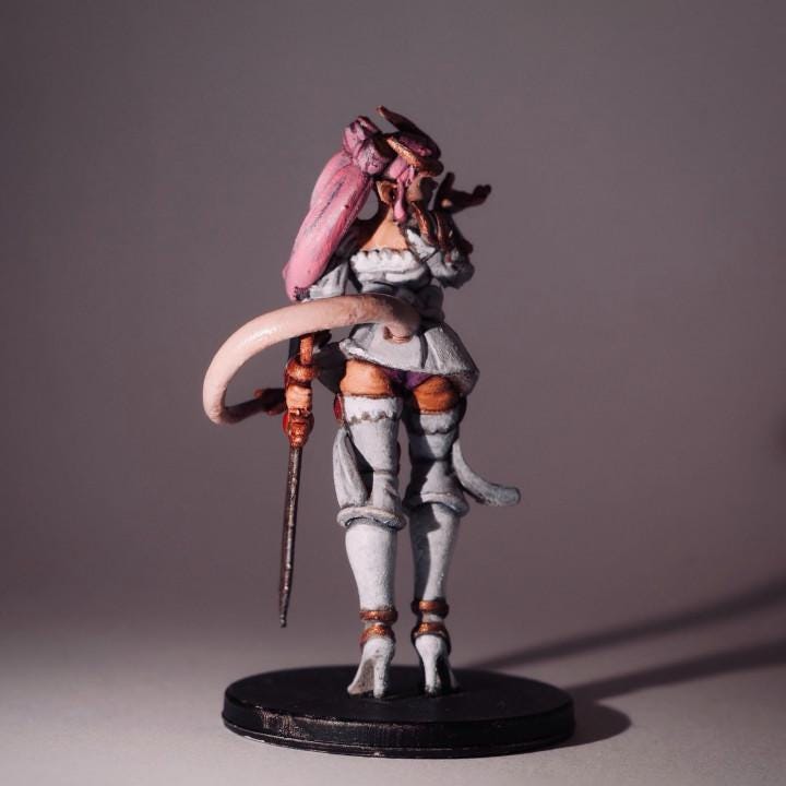 Sailor Glyth - Tielfing Magical Girl (Medium) - Tabletop Figure for Dungeons & Dragons, DnD, Pathfinder RPGs, TTRPG