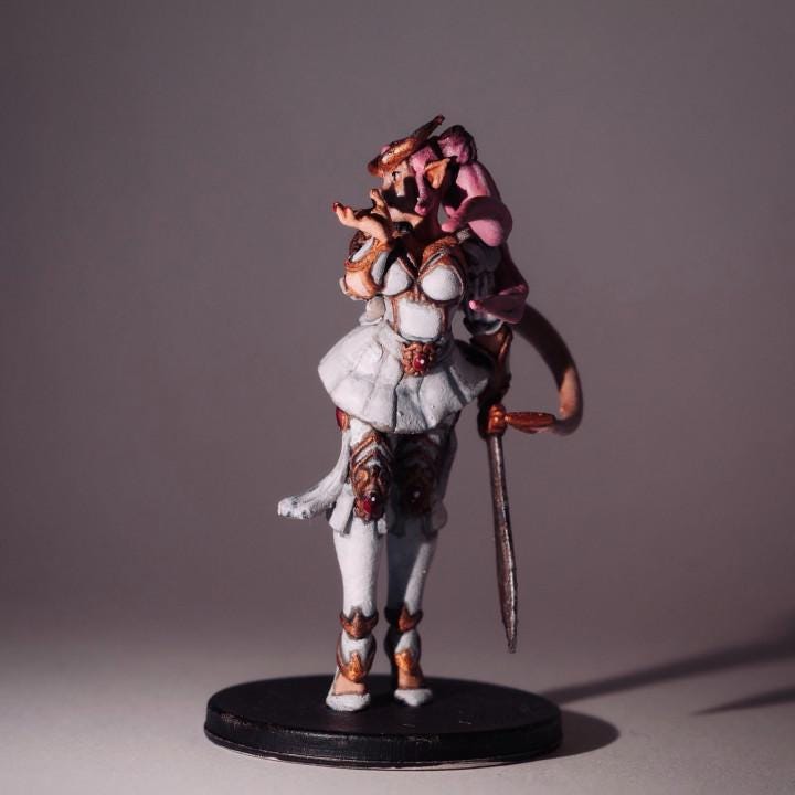 Sailor Glyth - Tielfing Magical Girl (Medium) - Tabletop Figure for Dungeons & Dragons, DnD, Pathfinder RPGs, TTRPG